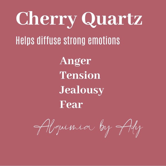 Cherry Quartz beaded gemstone bracelet/ heart chakra healing crystal - Picture 2 of 5